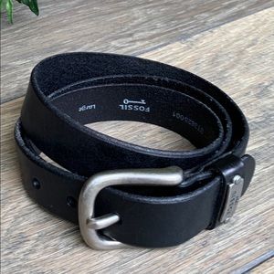 Fossil Genuine Leather Belt Black - Lg